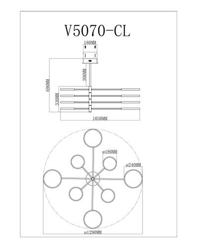 Светодиодная люстра на штанге Moderli V5070-CL Run