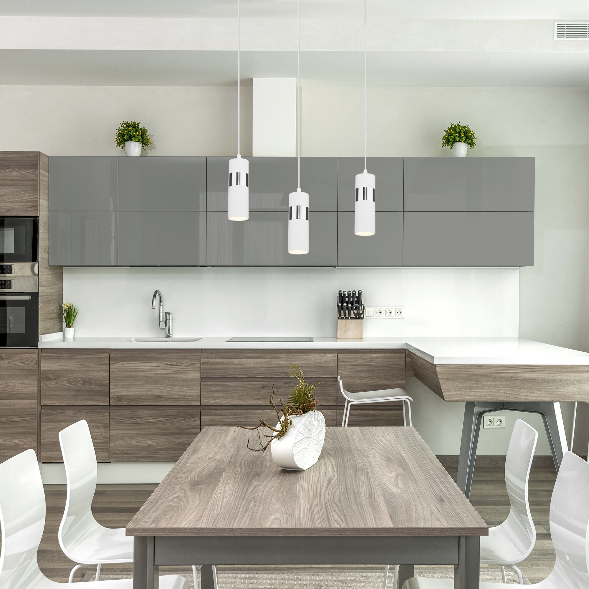 Подвесной светильник Eurosvet 50096/1 белый/хром