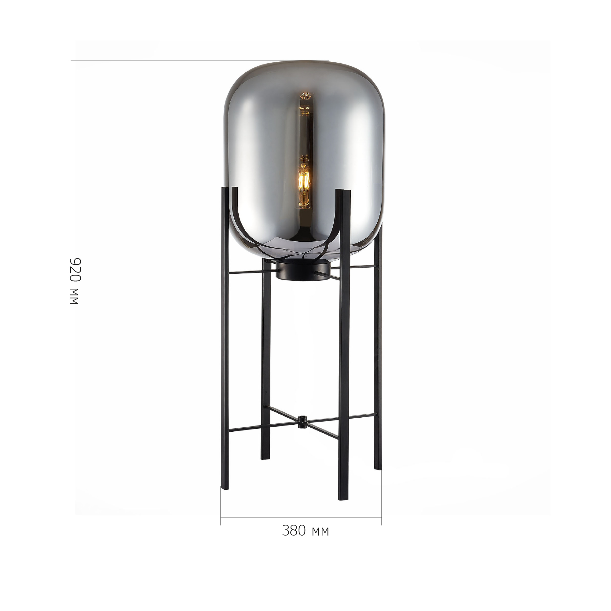 SL1050.715.01 Торшер ST-Luce Черный/Дымчатый E27 1*40W БУРАСКА