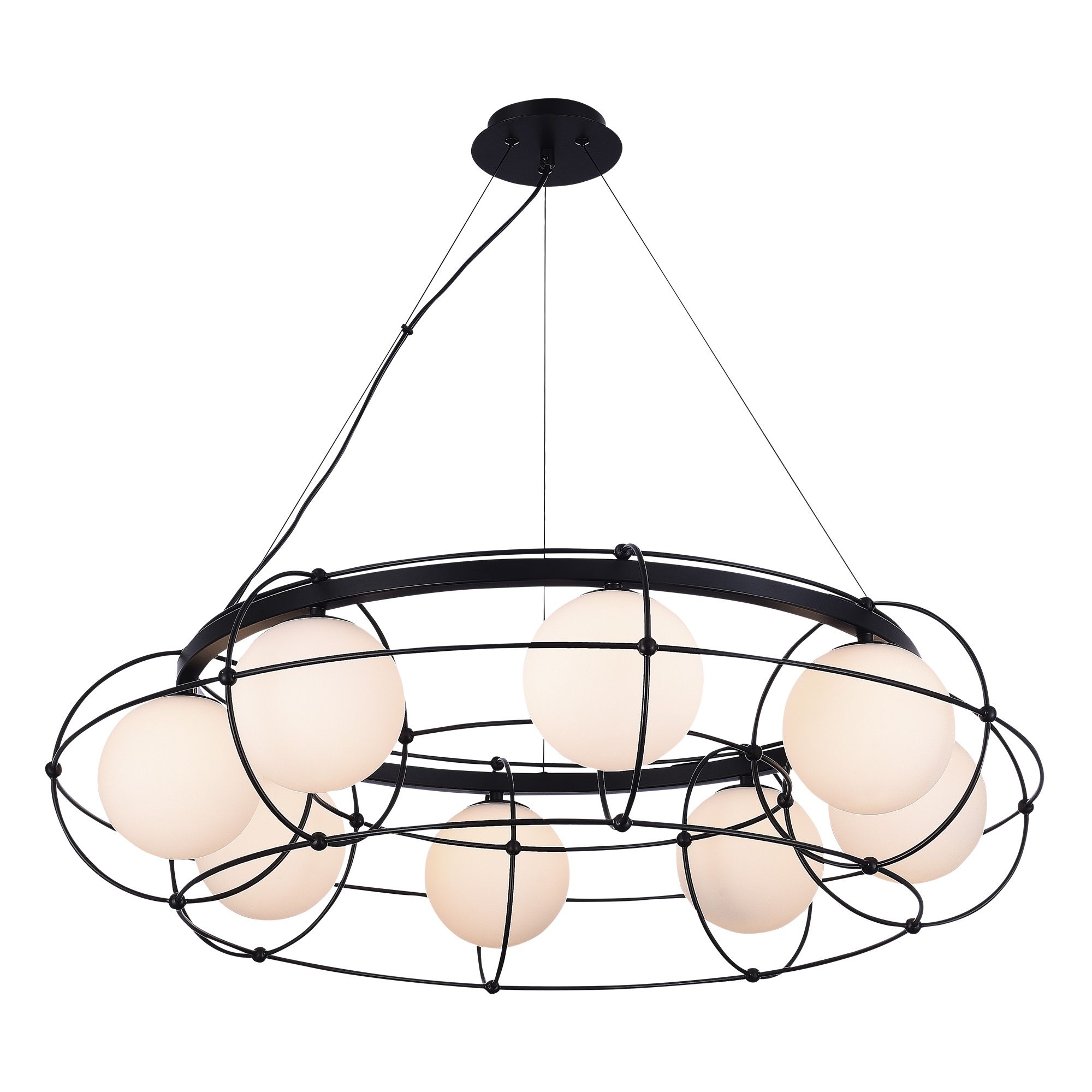 SL1189.403.08 Люстра подвесная ST-Luce Черный/Опал G9 8*5W БЕАТА