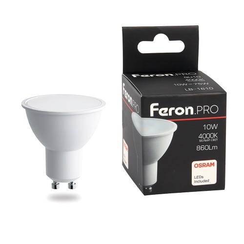 Лампа светодиодная Feron.PRO LB-1610 GU10 10W 175-265V 4000K 38162