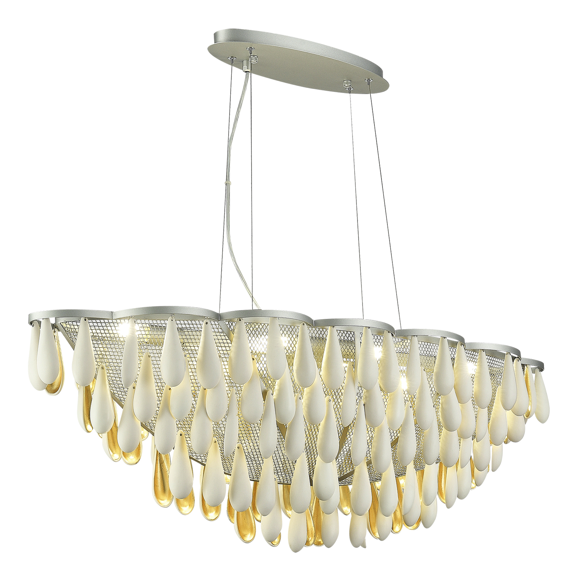 SL1517.103.08 Светильник подвесной ST-Luce Серебристый/Белый, Золотистый E14 8*40W Faenza