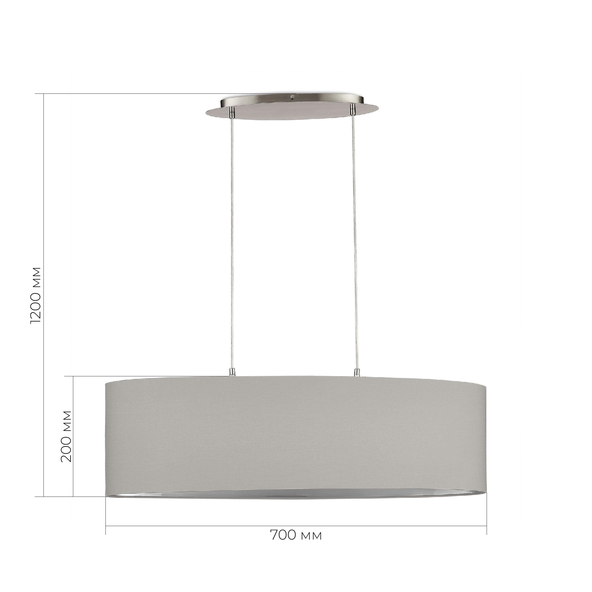 SLE300533-03 Светильник подвесной Никель/Серый, Серебристый E27 3*40W BRESCIA