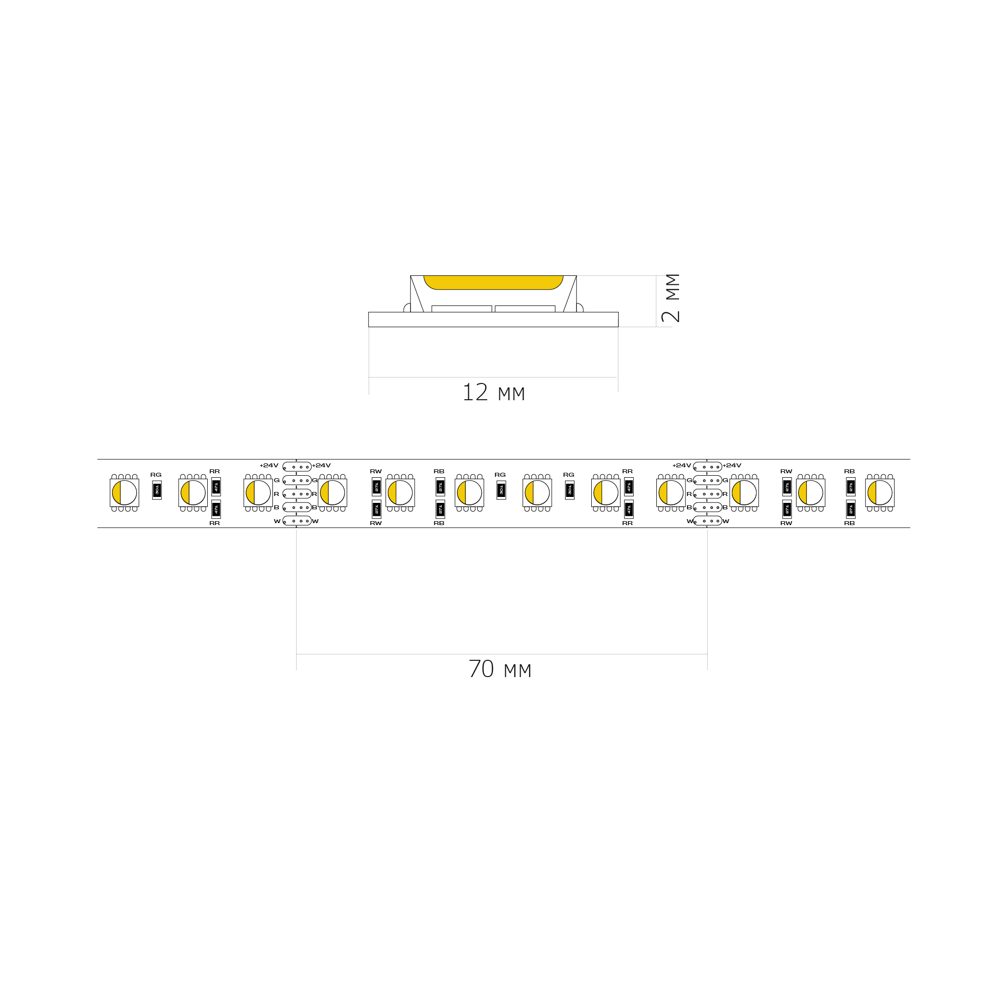 ST1005.318.20RGBW Светодиодная лента 18Вт/м (сум.) 3000К 1500Lm (для бел.) Ra90 IP20 L5000xW12 24В Светодиодные ленты