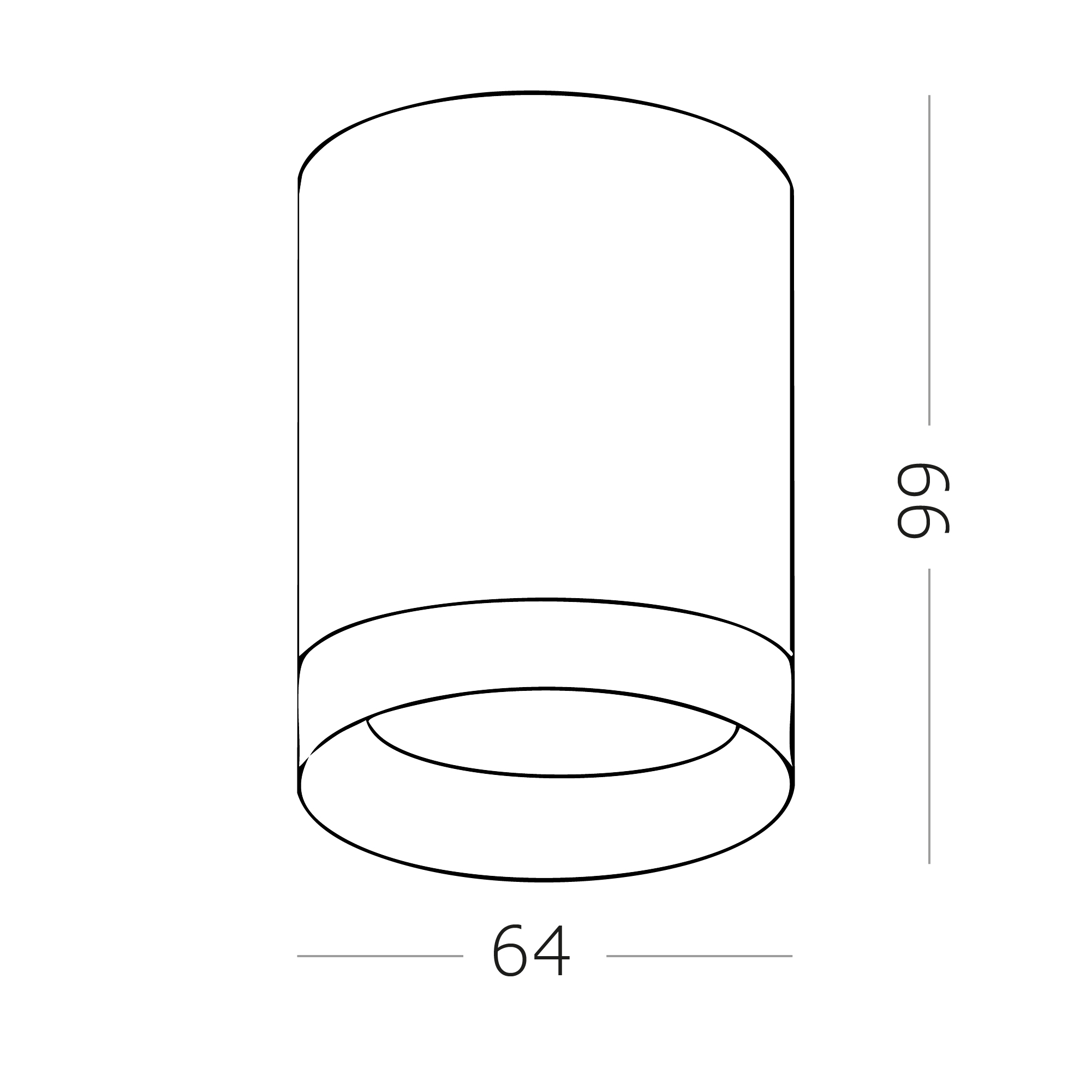 ST100.402.01 Светильник потолочный Черный GU10 1*50W IP20 D64xH99 220V Без ламп Накладные светильники