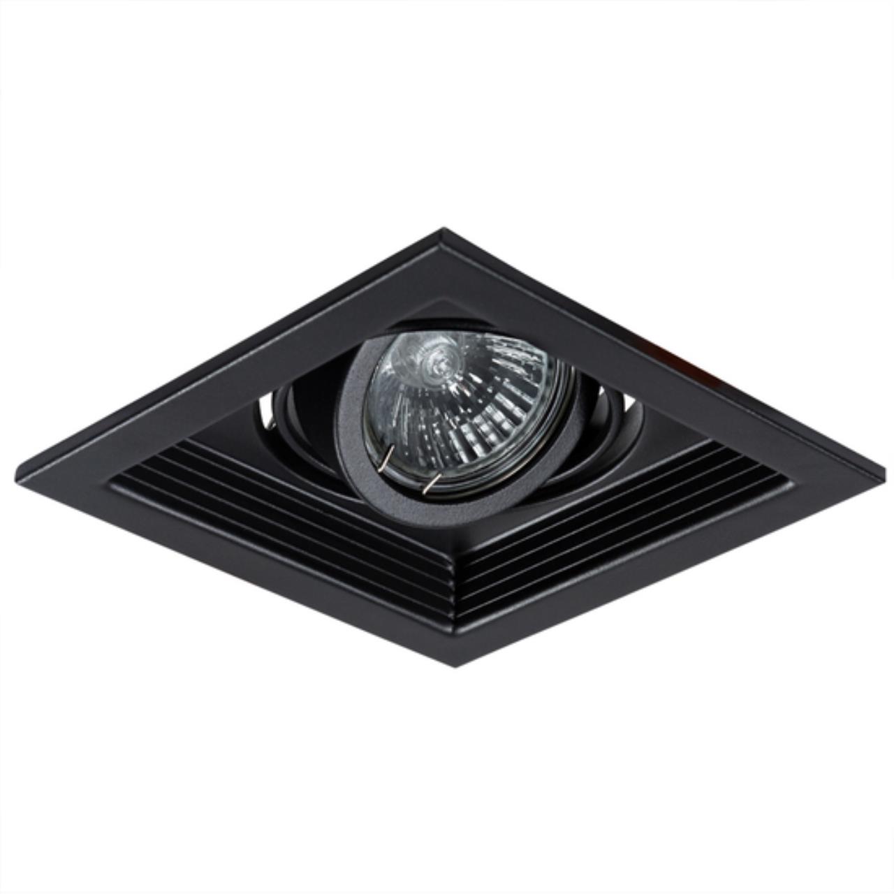 Точечный встраиваемый светильник Arte lamp A6661PL-1BK Светильник потолочный встраиваемый CANIS для MR16 130x130x45мм черный IP20 монтаж 102x102мм