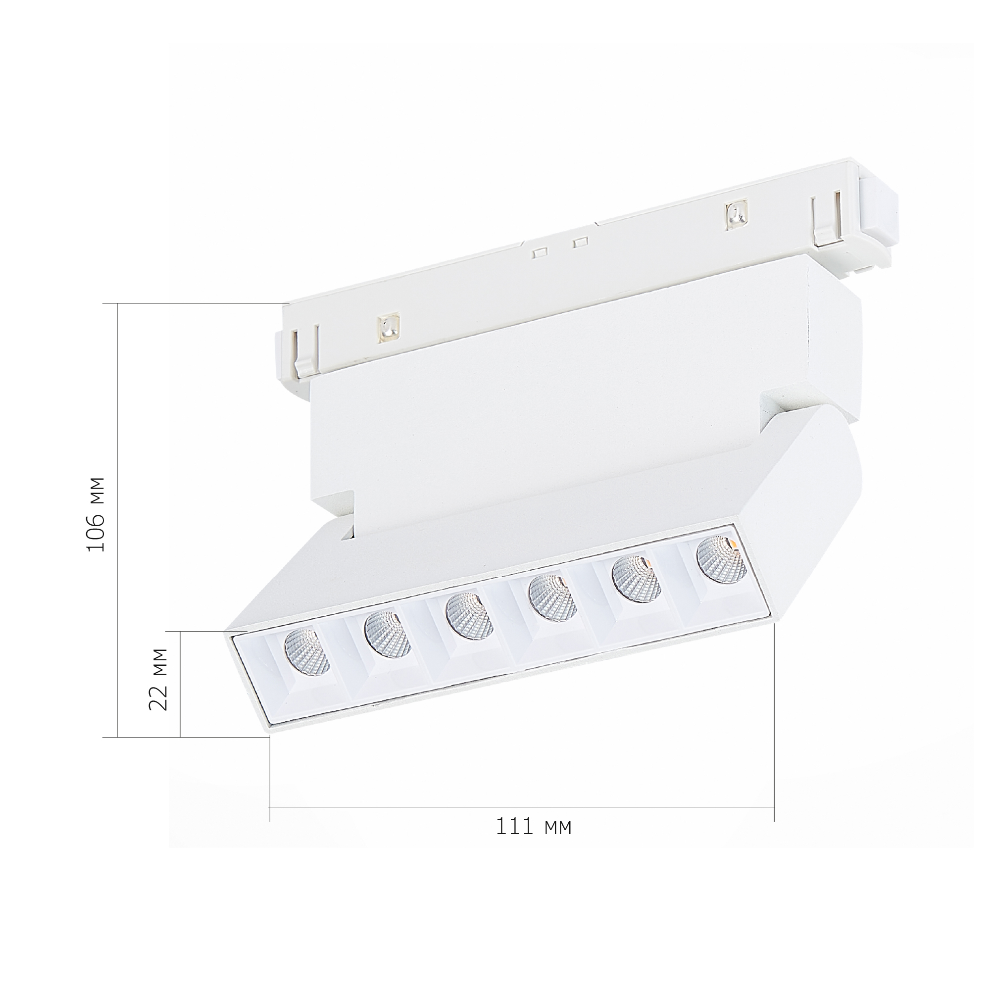 ST364.546.06 Магнитный трековый светильник белый LED 1*6W 4000K 532Lm Ra>80 36° IP20 L120xW22xH108 4 СКАЙЛАЙН 48V