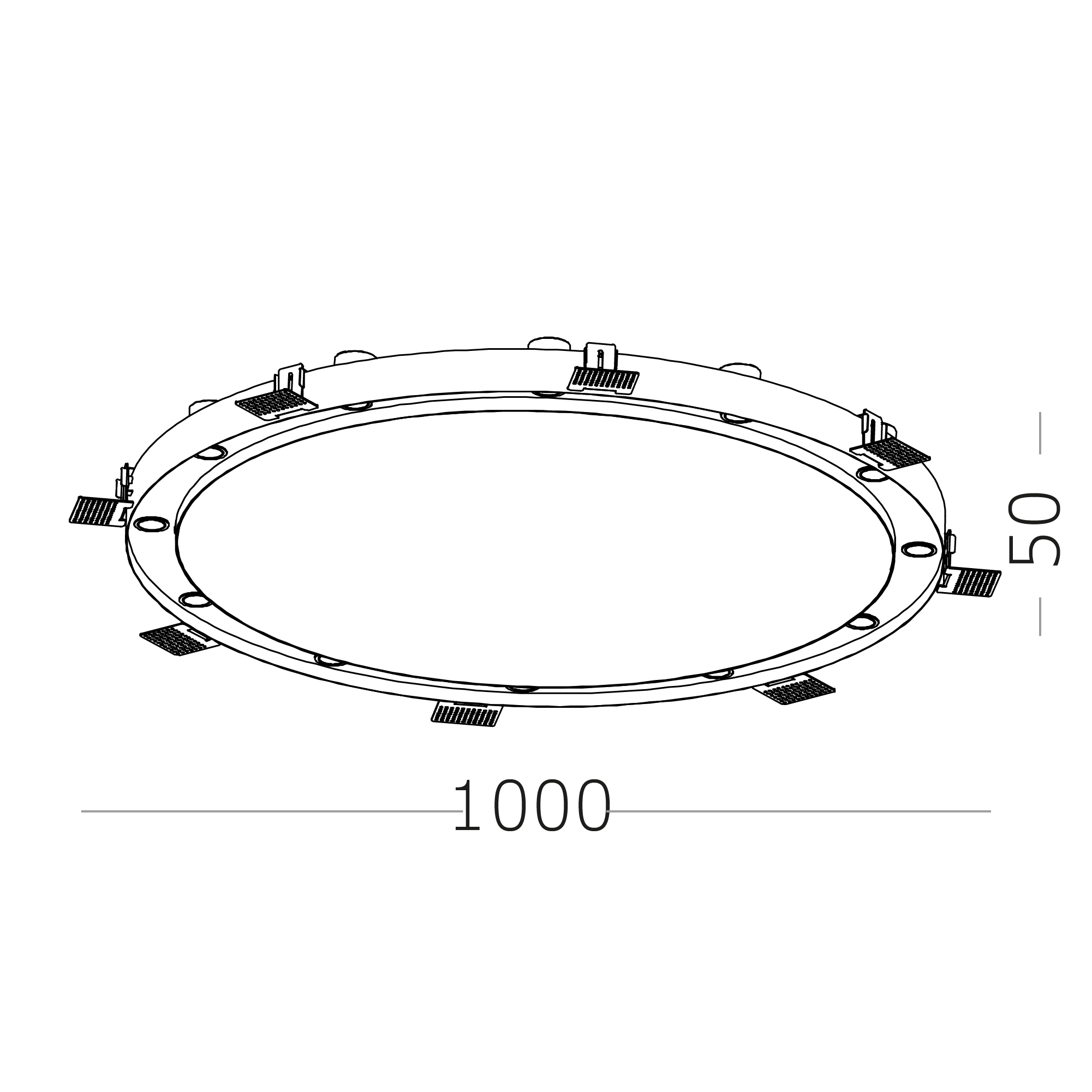 ST706.448.60 Св-к встр. Белый LED 12*5W 4000K 5 400Lm Ra>90 38° IP20 D1 000xH50 220-240V Встраиваемые светильники