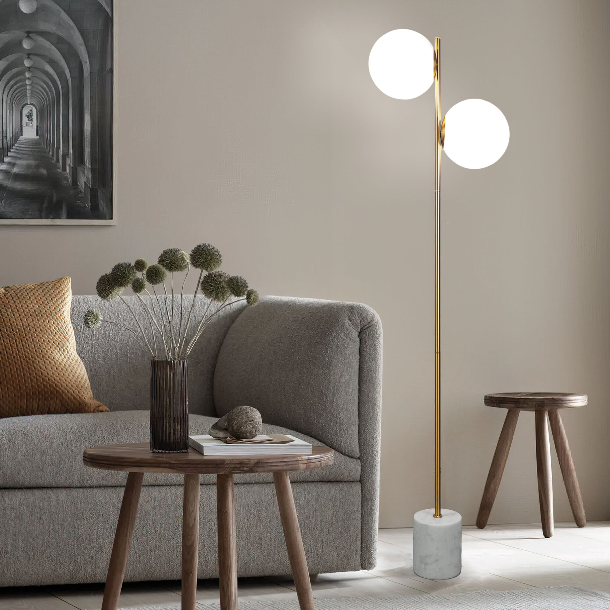  Eurosvet 01158/2/ напольный светильник/ латунь