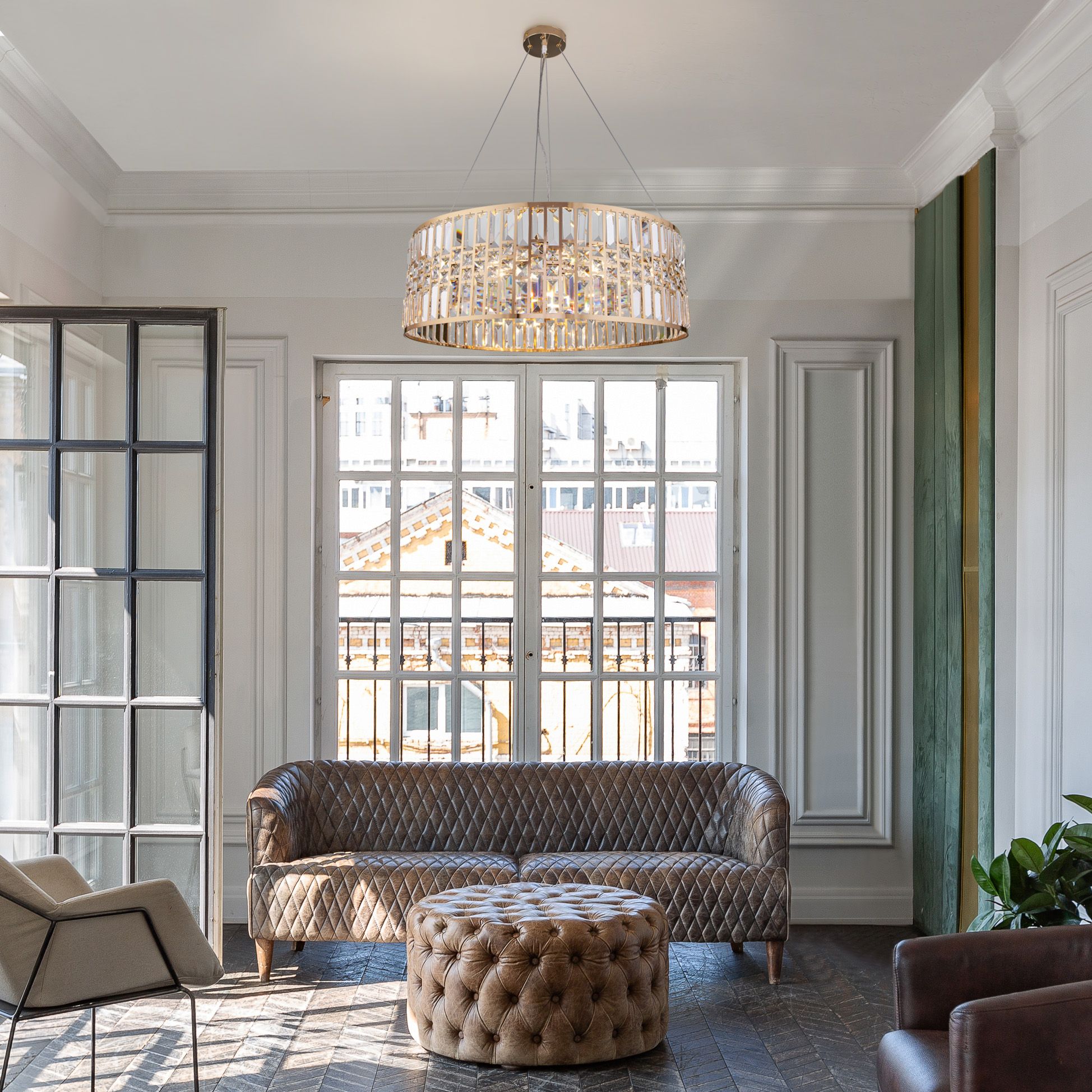 Подвесной светильник Eurosvet 10125/8 золото/прозрачный хрусталь Strotskis