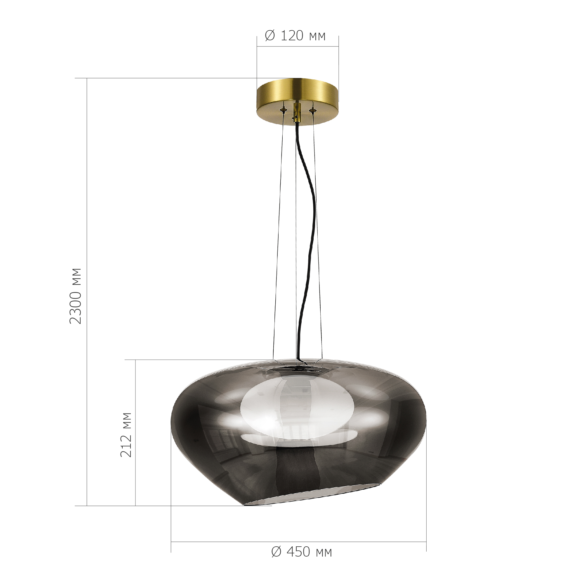SL6019.313.01 Светильник подвесной ST-Luce Латунь/Дымчатый, Белый LED 1*20W 3000K ФОРЕЙ