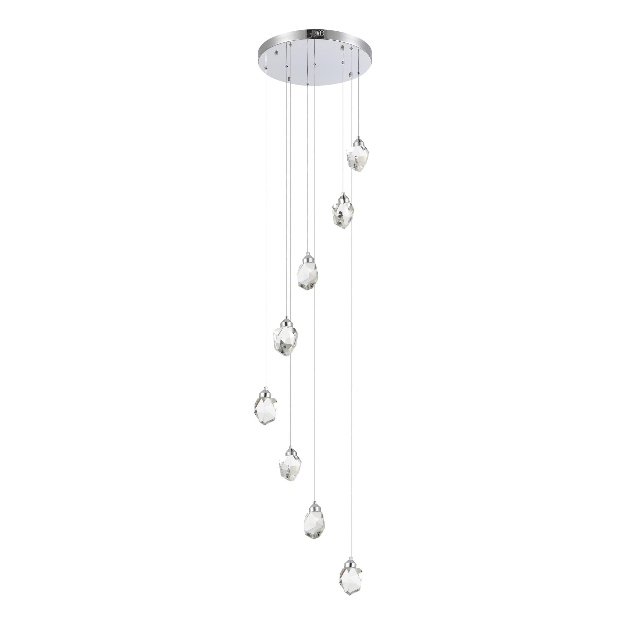 SL6114.103.08 Светильник подвесной ST-Luce Хром/Прозрачный LED 8*3W 3000K КАСКАТО