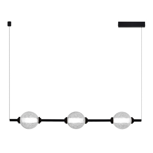SL6120.403.03 Светильник подвесной ST-Luce Черный/Прозрачное кракелированное стекло LED 3*8,5W 3000K PEEK
