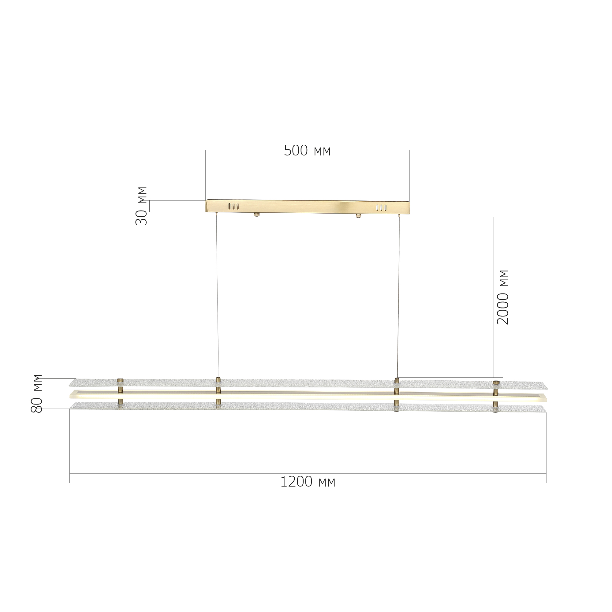 SL6245.223.01 Светильник подвесной ST-Luce золотистый/Прозрачный LED 1*30W 4000K ФЭГИ