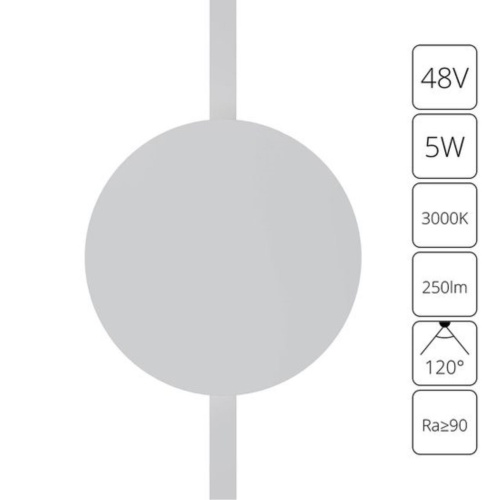 Магнитный трековый светильник Arte lamp A1163PL-1WH СВЕТИЛЬНИК НАСТЕННЫЙ RAPID 48В 5Вт 173лм 3000К 90+ 120°