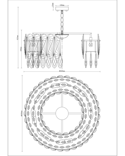 Люстра подвесная Moderli V9040-8P Mery