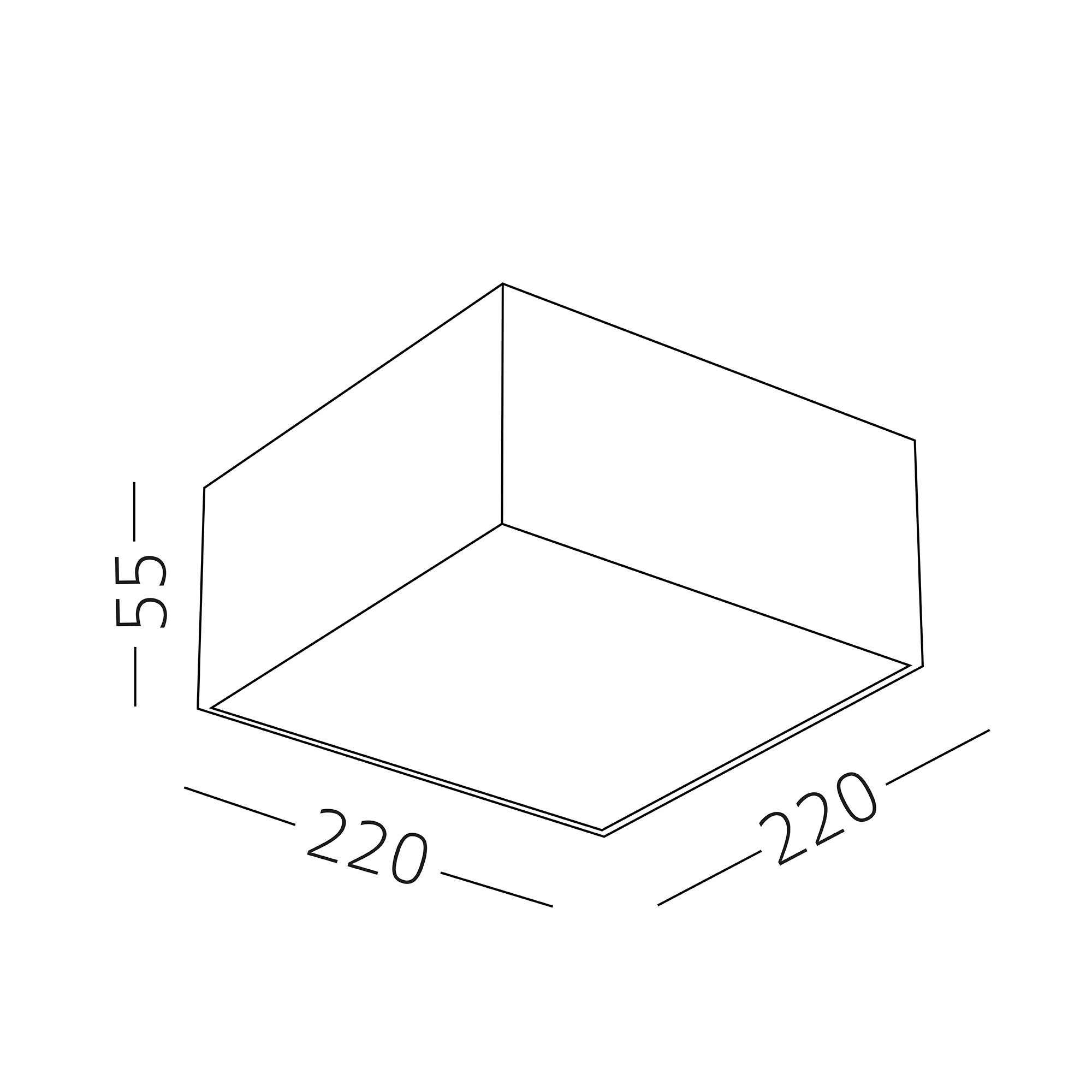 ST608.532.27 Светильник потолочный Белый LED 1*27W 3000K 2 160Lm Ra>90 120° IP20 L220xW220xH55 180-2 Накладные светильники