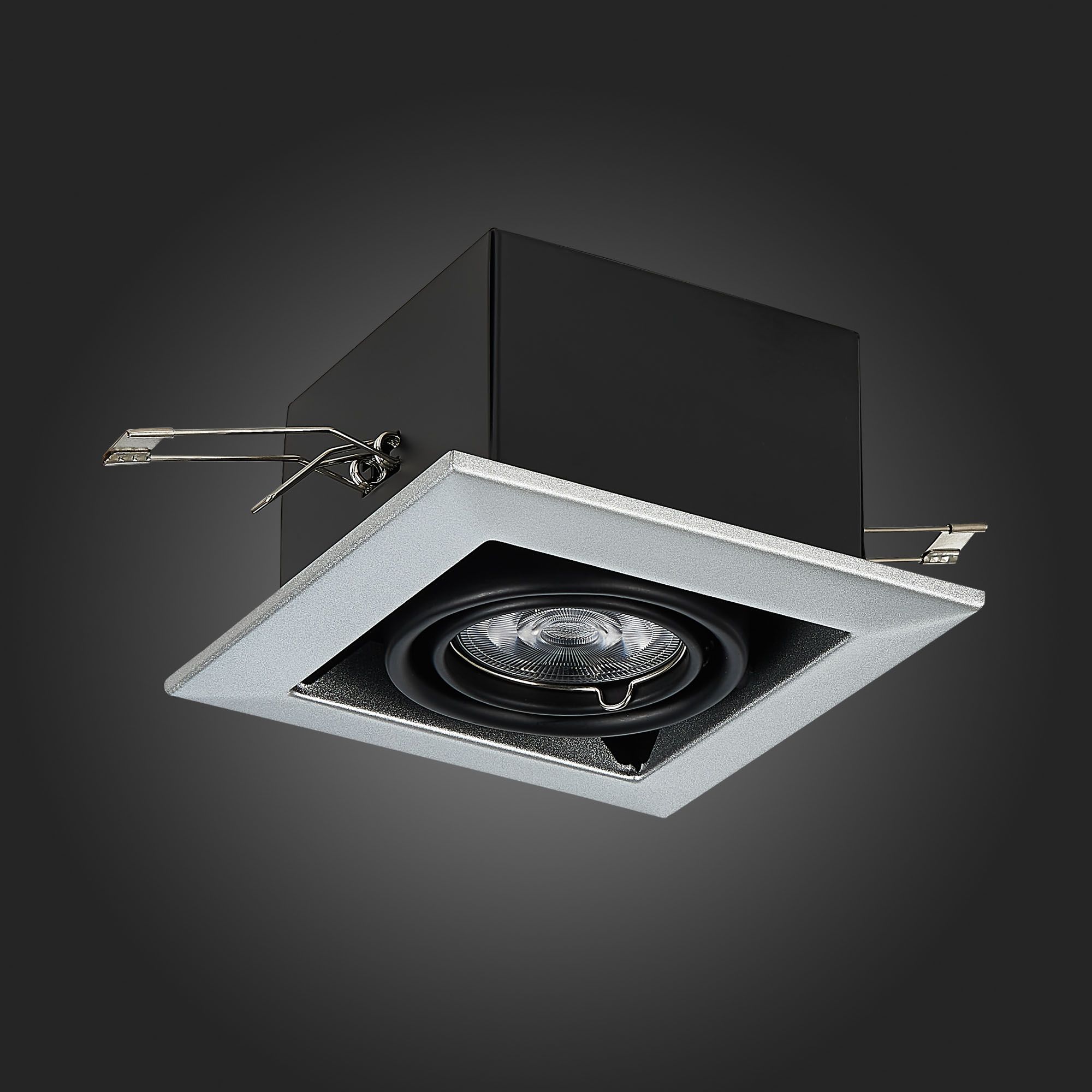 ST250.148.01 Св-к встр. Черный GU10 1*50W  L126xW126xH70 220V Без ламп Встраиваемые светильники