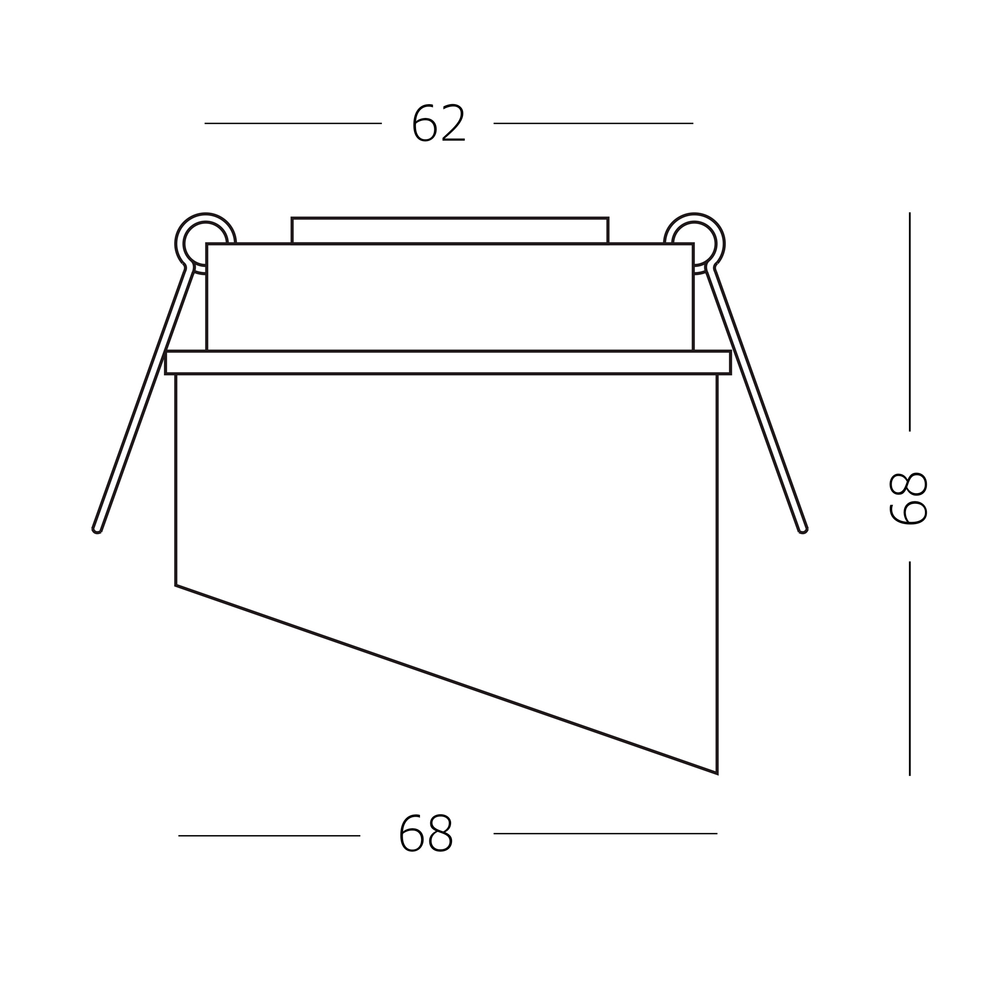 ST214.508.01 Св-к встр. Белый GU10 1*50W  IP20 L68xW68xH68 220V Без ламп Встраиваемые светильники