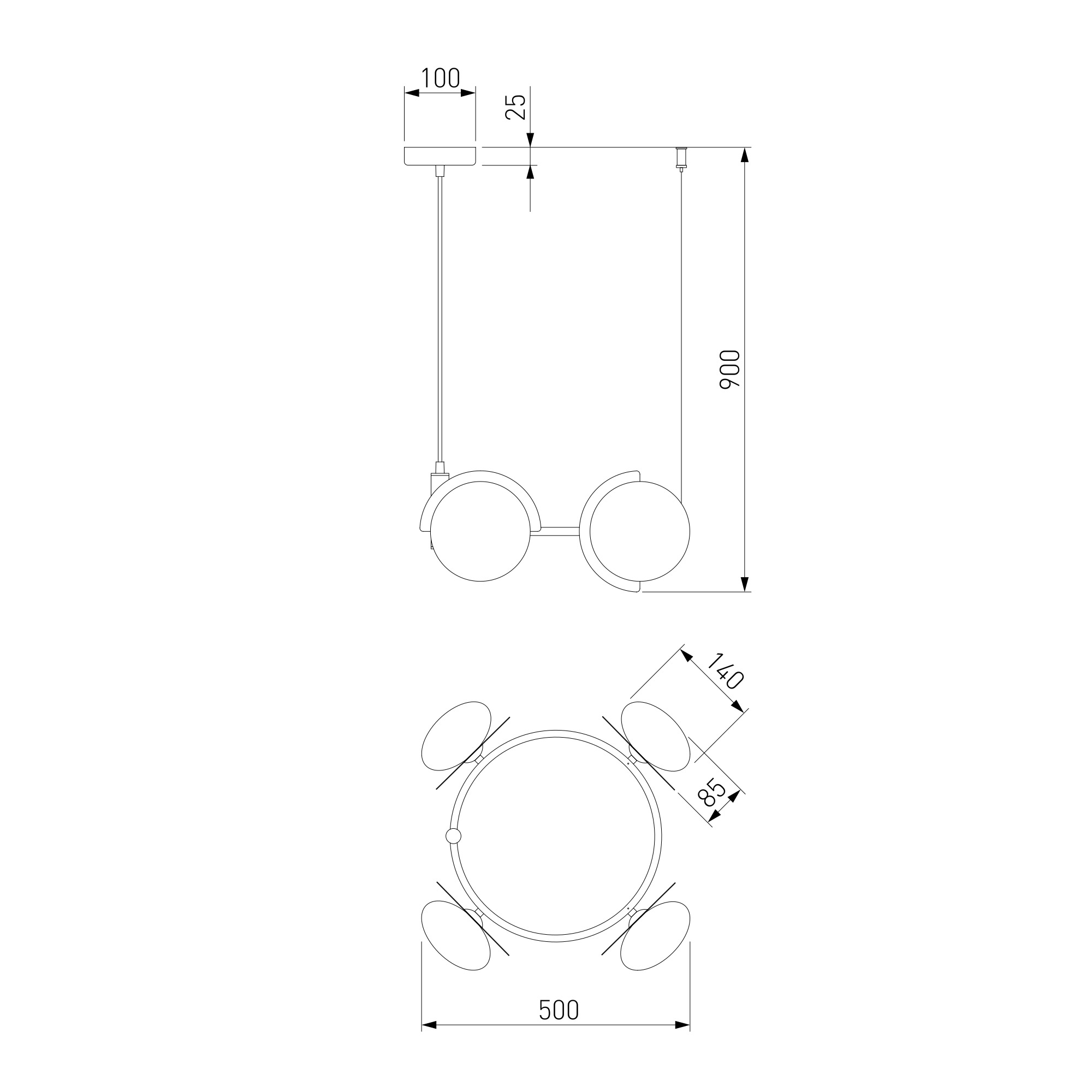 Подвесной светильник Eurosvet 70150/4 черный/латунь Smart