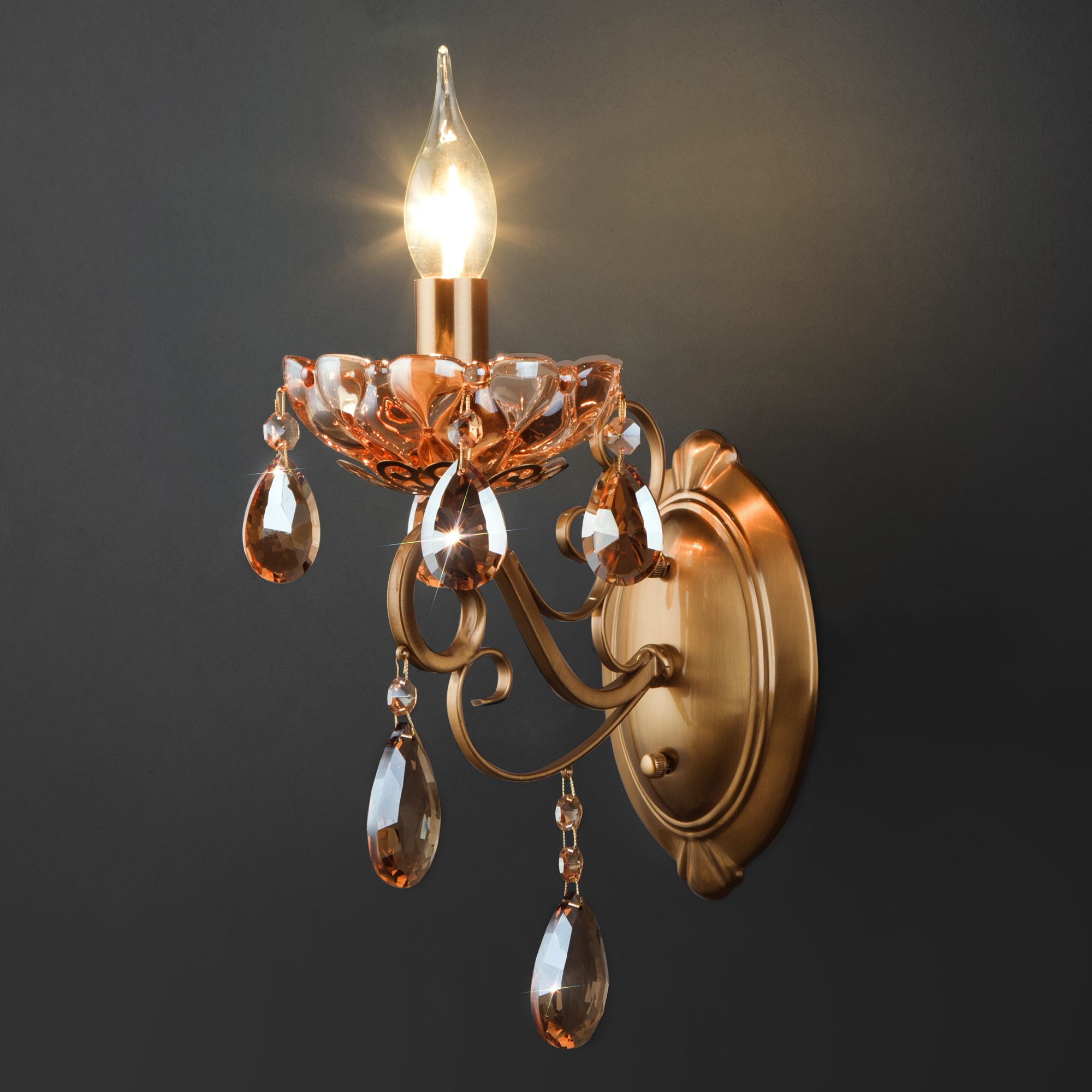 Настенный светильник Eurosvet 10109/1 бронза/тонированный хрусталь Strotskis