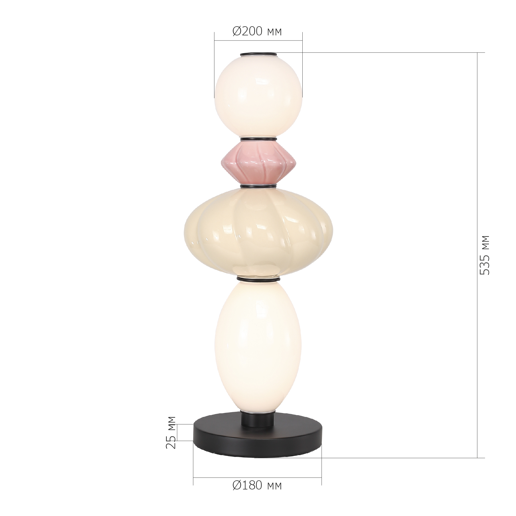 SL6134.404.01 Прикроватная лампа ST-Luce черный/розовый, желтый, опаловый LED 1*16W 3000K FLORENTINI