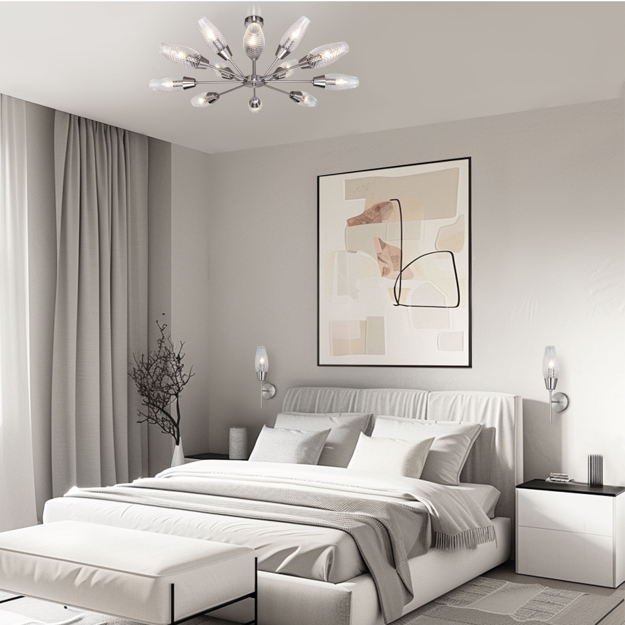 Потолочный светильник Eurosvet 60140/12 сатин-никель