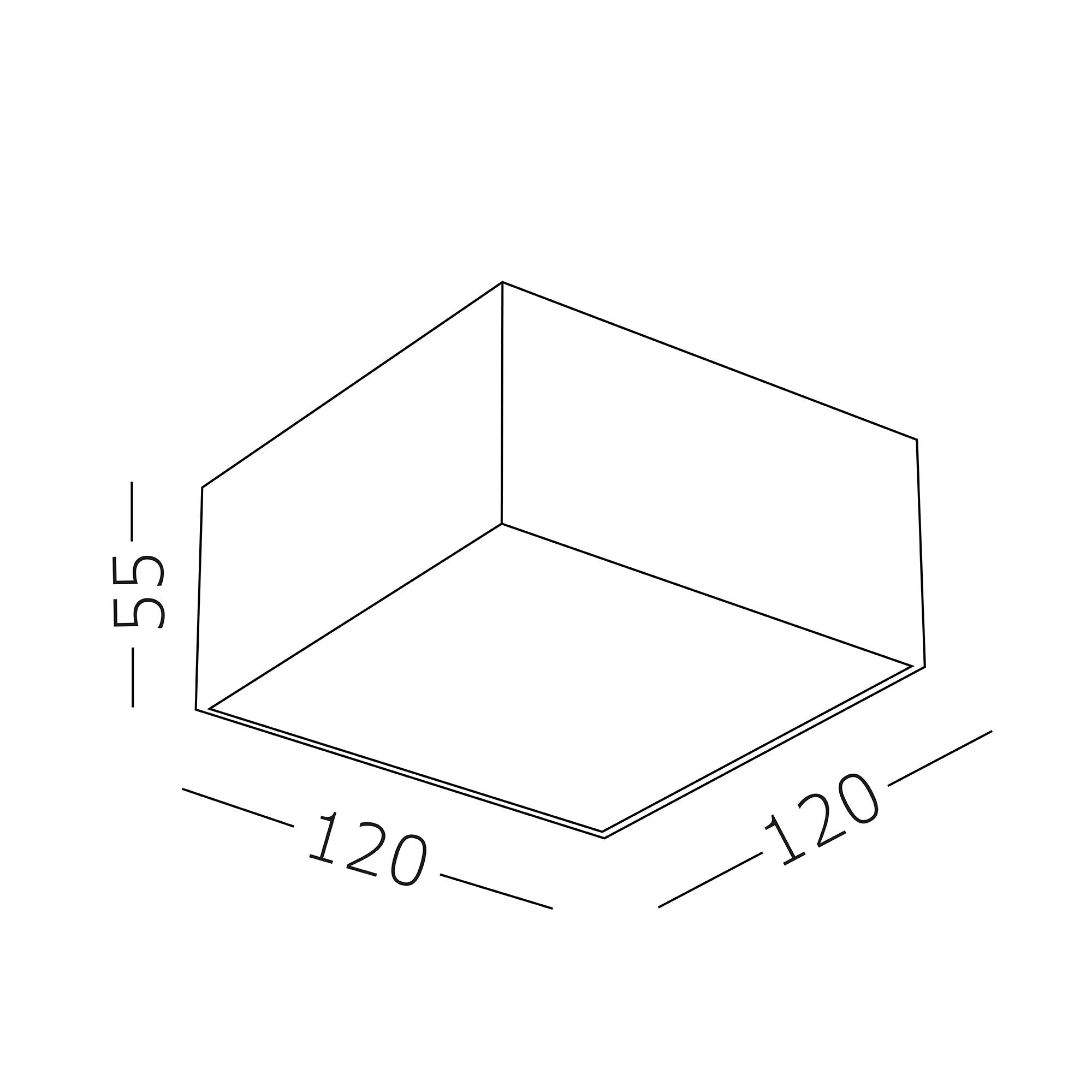 ST608.432.12 Светильник потолочный Черный LED 1*12W 3000K 1 080Lm Ra>90 120° IP20 L120xW120xH55 180- Накладные светильники