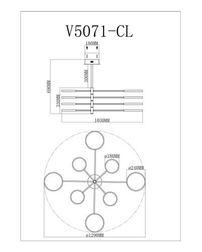 Светодиодная люстра на штанге Moderli V5071-CL Run