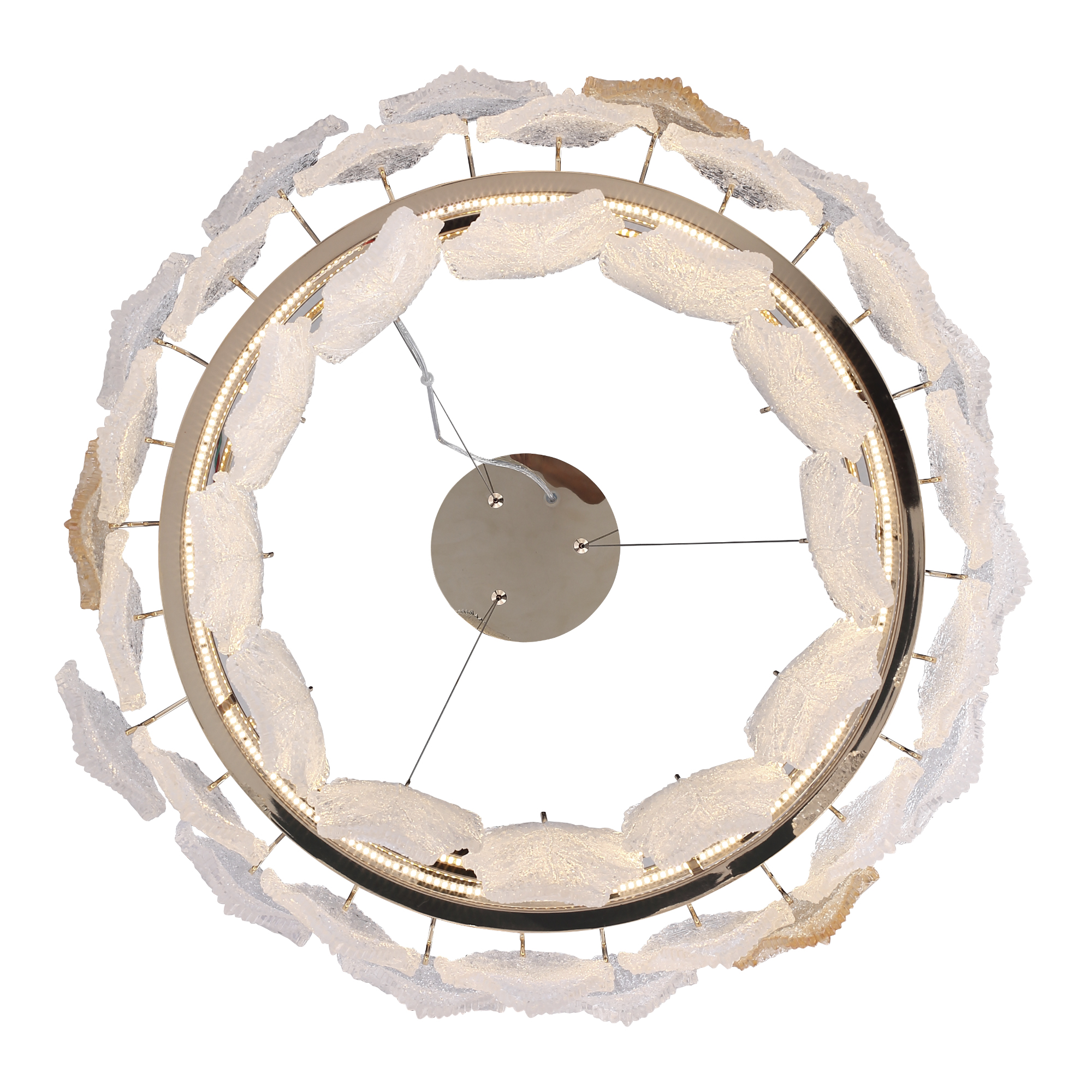 SL6135.213.01 Светильник подвесной ST-Luce золотистый/белый, янтарный LED 1*42W 3000K ЛАЙТА