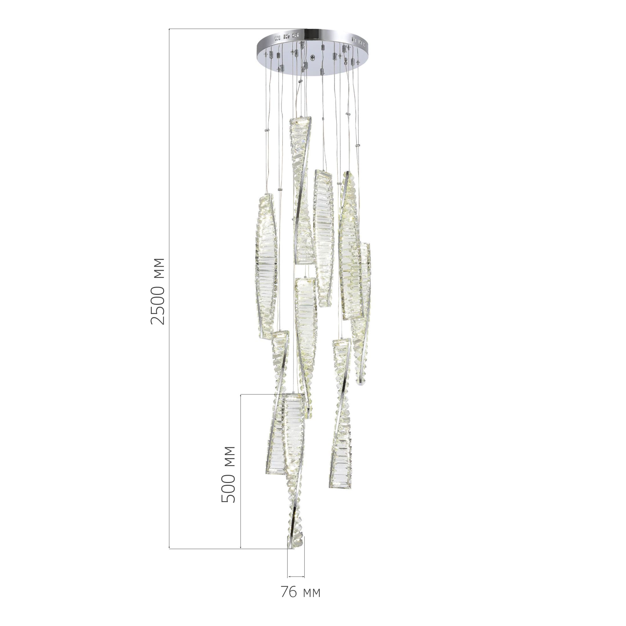 SL6205.103.09 Светильник подвесной ST-Luce Хром/Прозрачный LED 1*99W 4000K ELICA