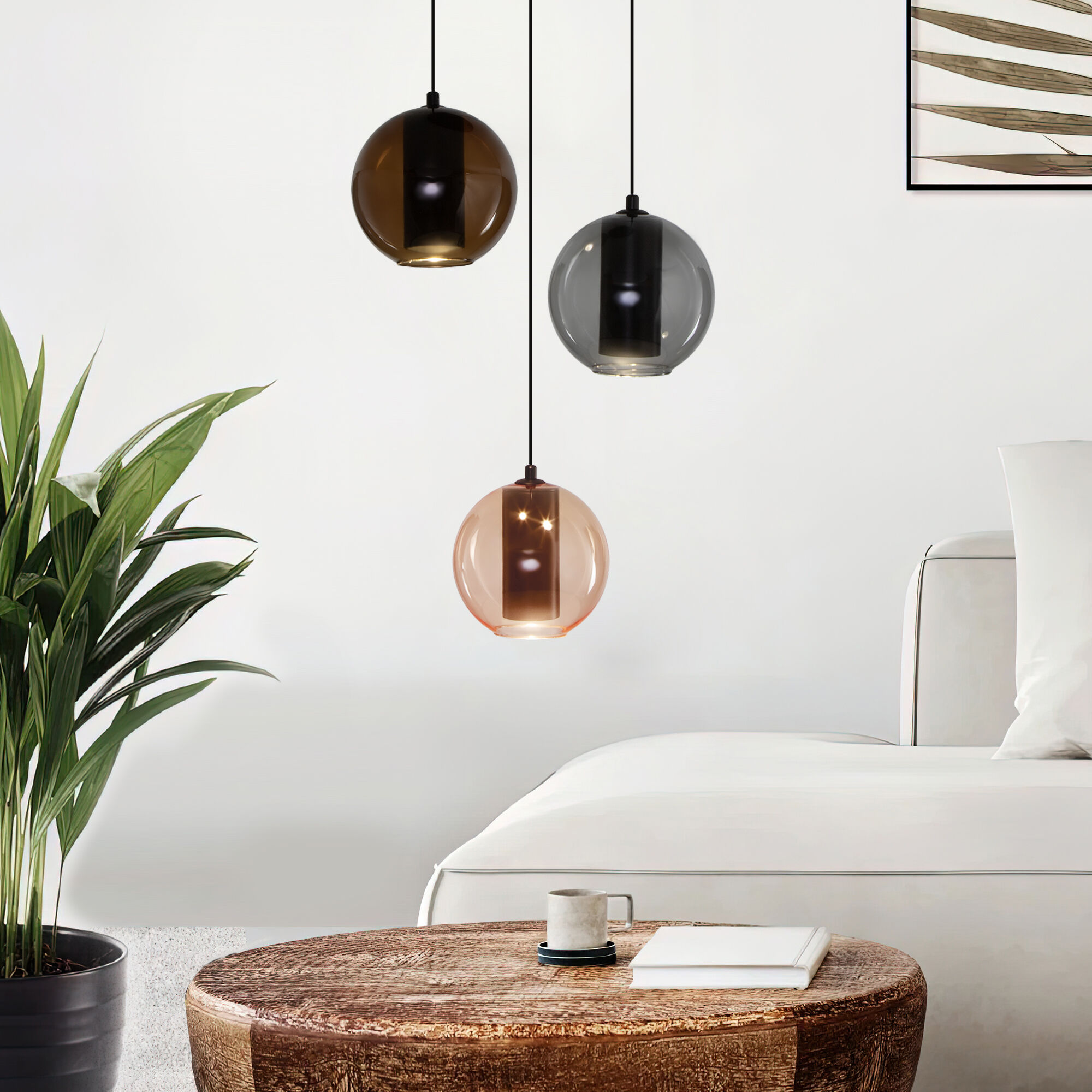 Подвесной светильник дымчатый бежевый шоколад Eurosvet 50258/3 LED