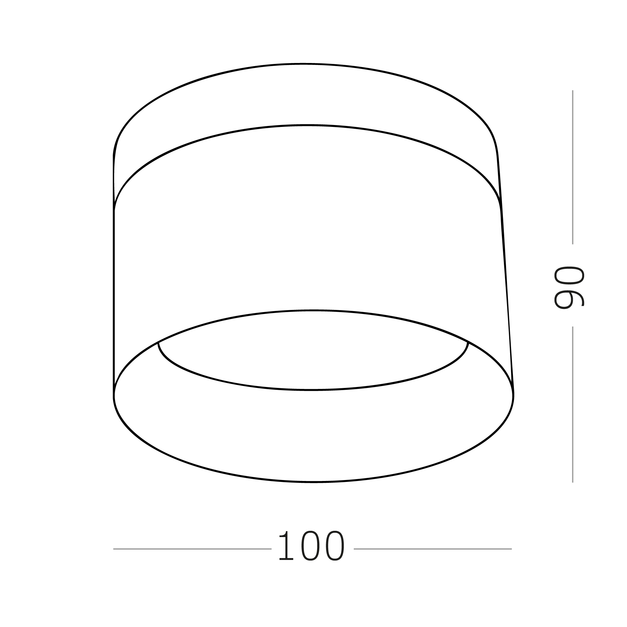 ST102.402.12 Светильник потолочный Черный LED 1*12W 3000K 936Lm Ra>80 120° IP20 D100xH90 170-240V Накладные светильники
