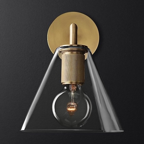 Бра Rh Utilitaire Funnel Shade Single Sconce Brass от Imperiumloft 123270-22