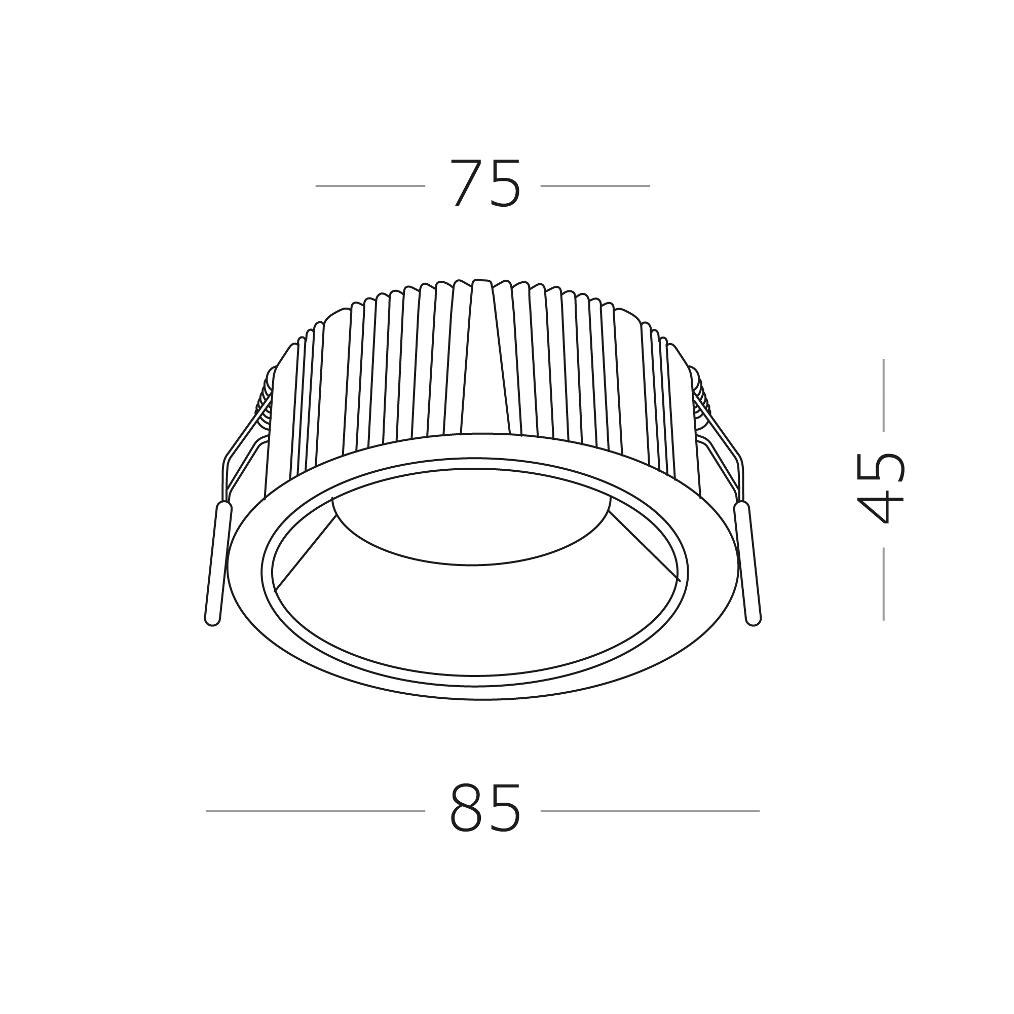 ST755.448.07 Св-к встр. Черный LED 1*7W 4000K 630Lm Ra80 120° IP20 D85xH45 100-240V Встраиваемые светильники