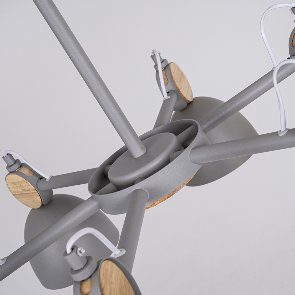 Люстра на штанге ROLLA 8 Gray 178073-26