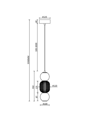Подвесной светильник Maytoni MOD273PL-L16G3K