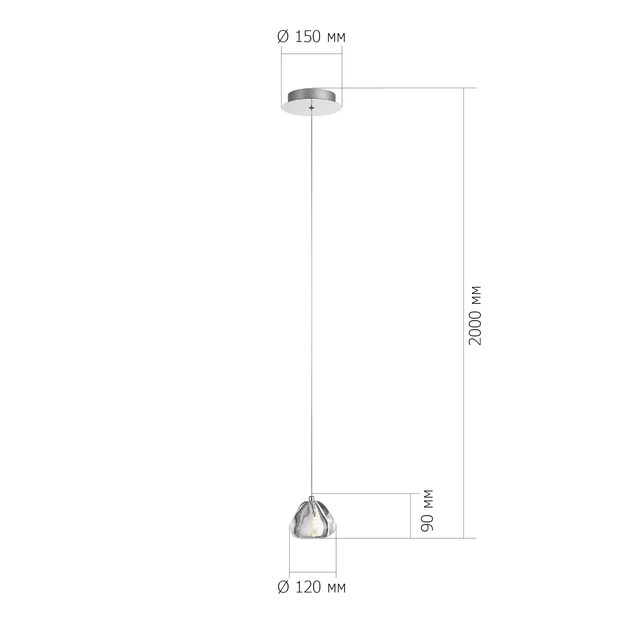 SL6017.101.01 Светильник подвесной ST-Luce Хром/Прозрачный с пузырьками воздуха LED 1*3W 3000K WATERFALL