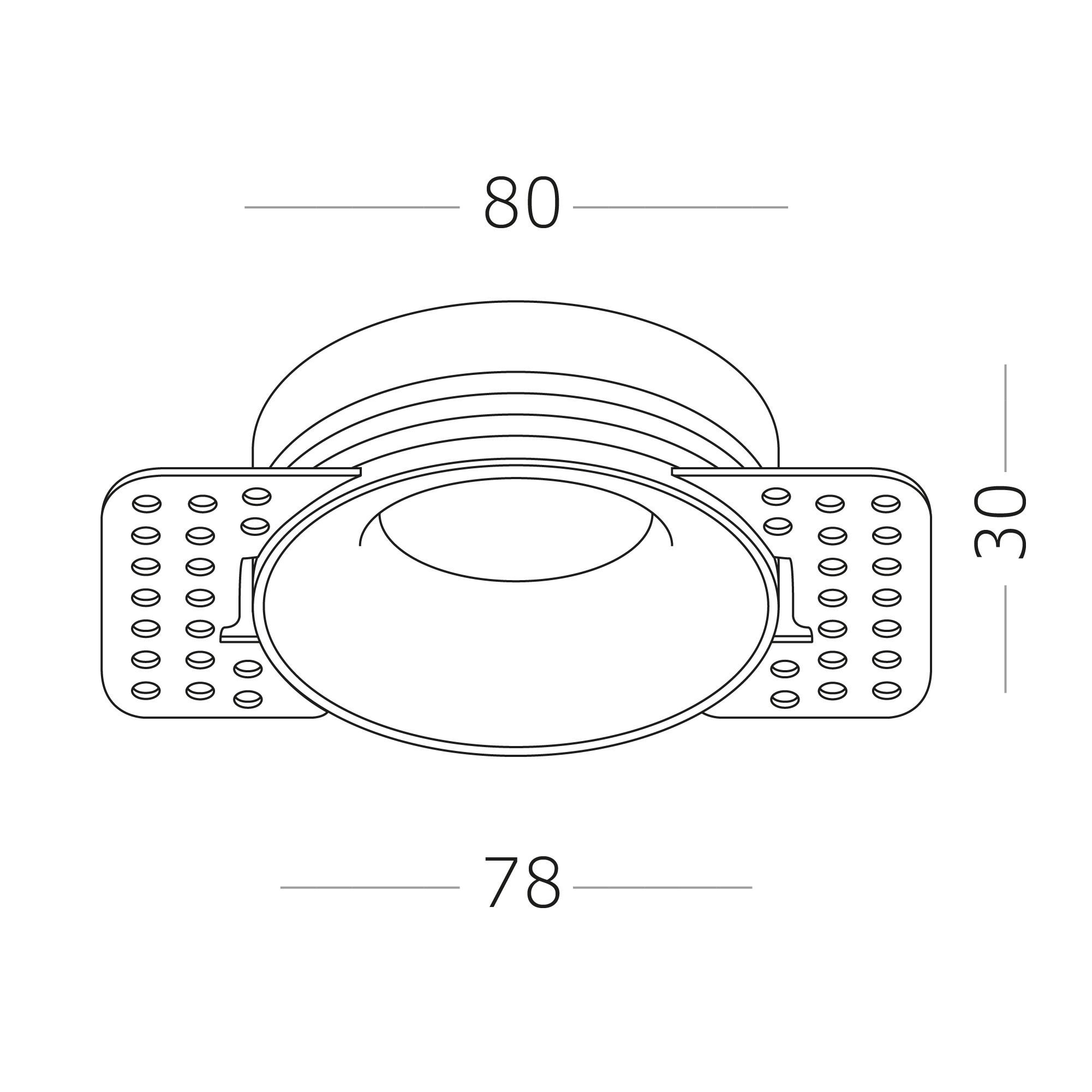 ST218.528.01 Св-к встр. Белый GU10 1*50W  IP20 D78xH30 165-265V Без ламп Встраиваемые светильники