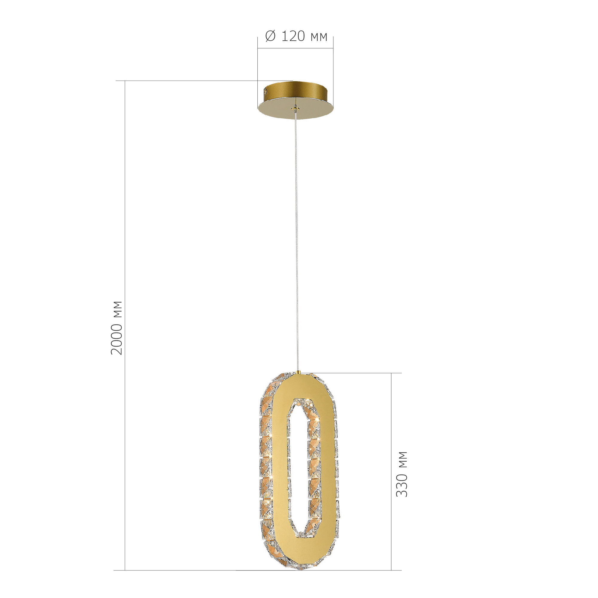 SL6506.203.01 Светильник подвесной ST-Luce Золотистый/Золотистый, Прозрачный LED 1*9W 3000K ALLUNGO