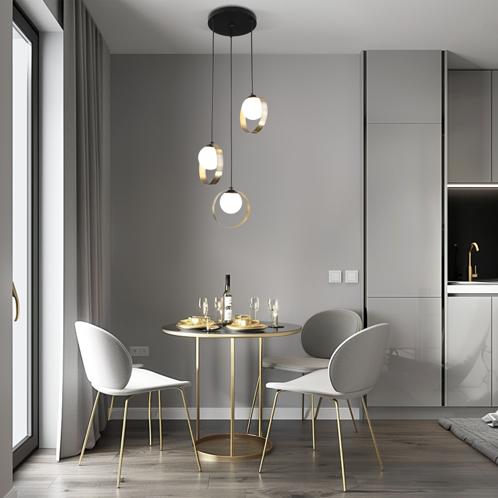 Подвесной светильник Eurosvet 50205/3 черный/бронза