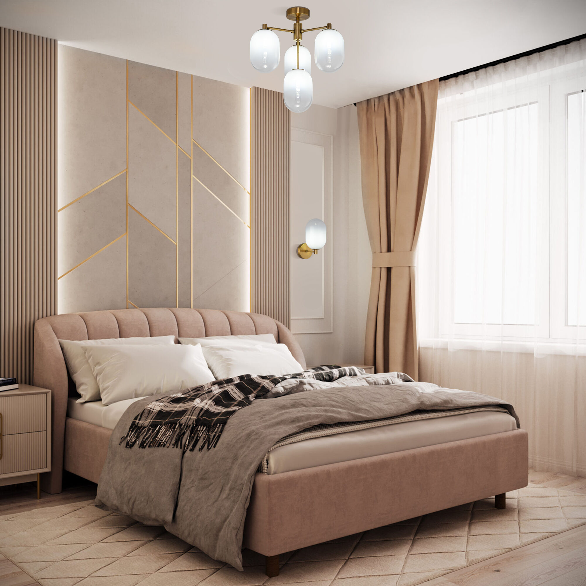  Eurosvet 60161/4/ потолочный светильник/ латунь