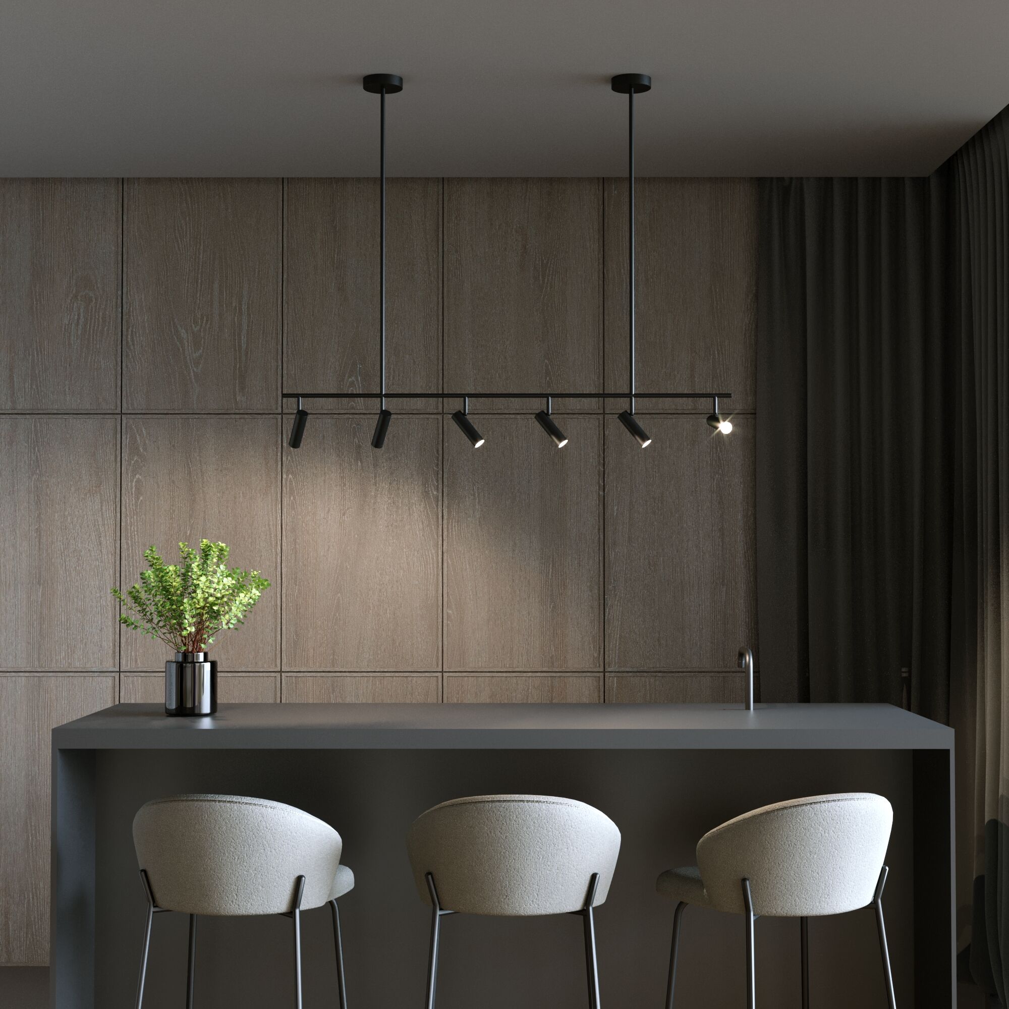  Eurosvet 20252/6 LED/ потолочный светильник/ черный