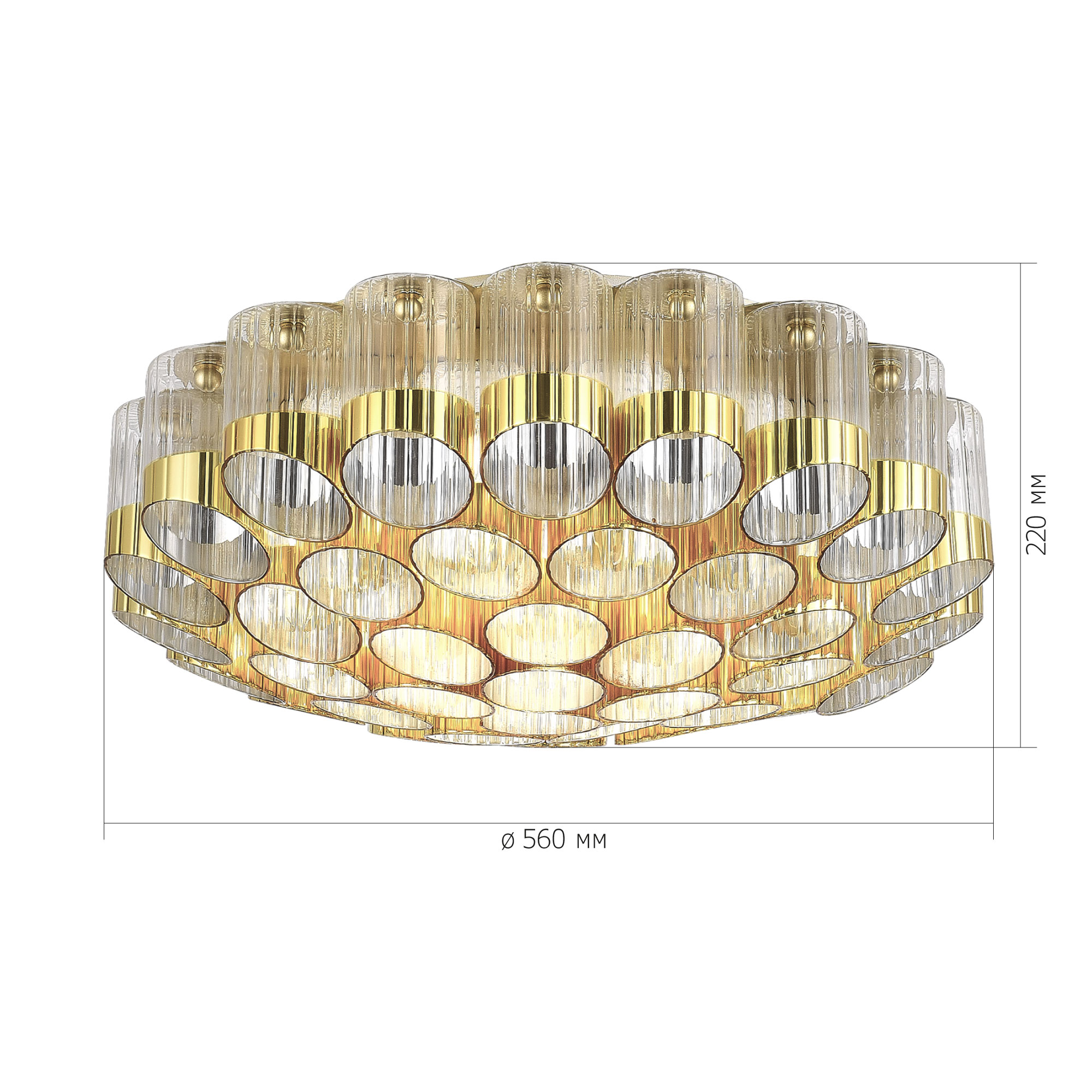 SL1662.302.19 Светильник потолочный ST-Luce Латунь/Латунь, Прозрачный E14 19*60W ACCORD