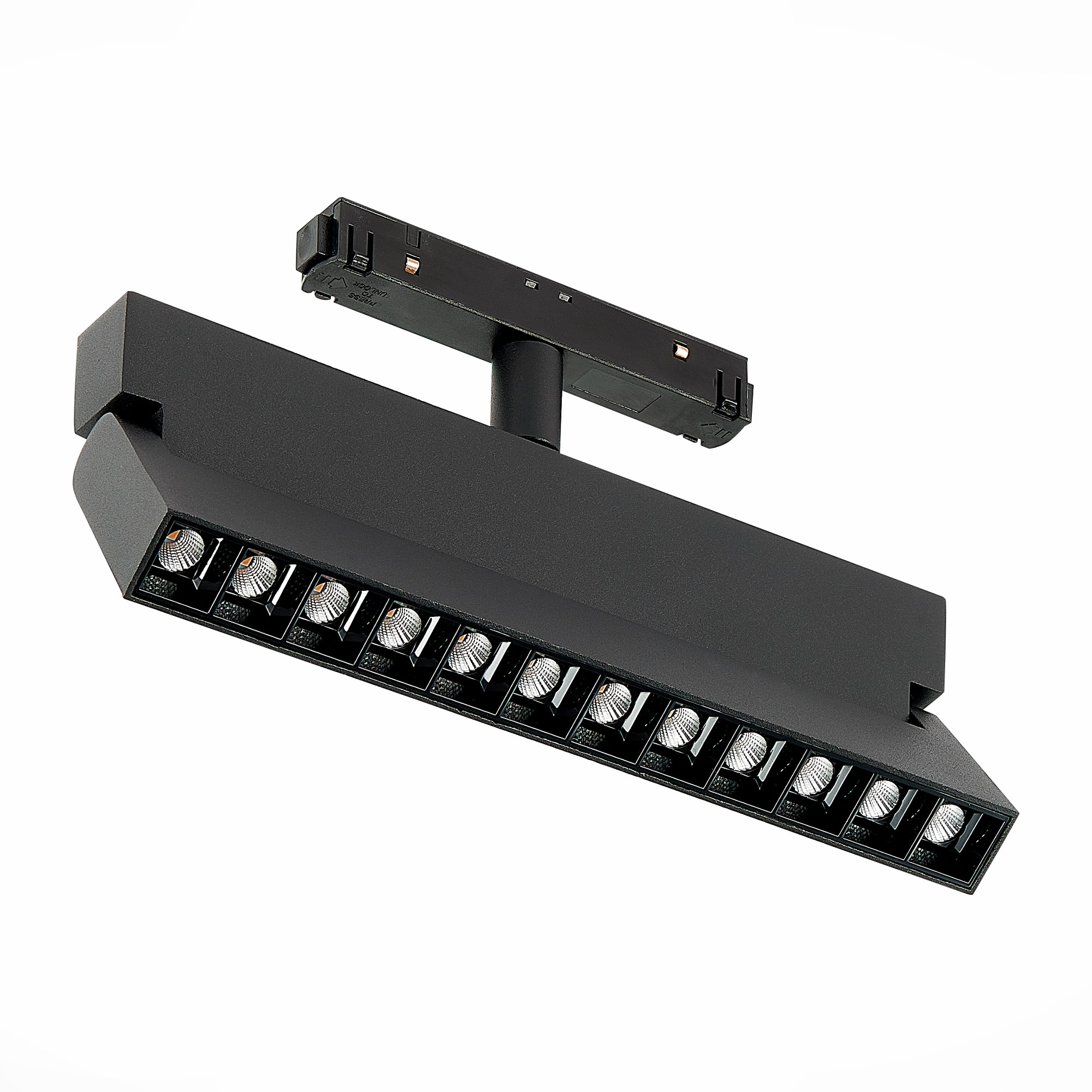 ST362.436.12 Магнитный трековый светильник Черный LED 1*12W 3000K 1 009Lm Ra>80 36° IP20 L219xW22xH1 СКАЙЛАЙН 48V