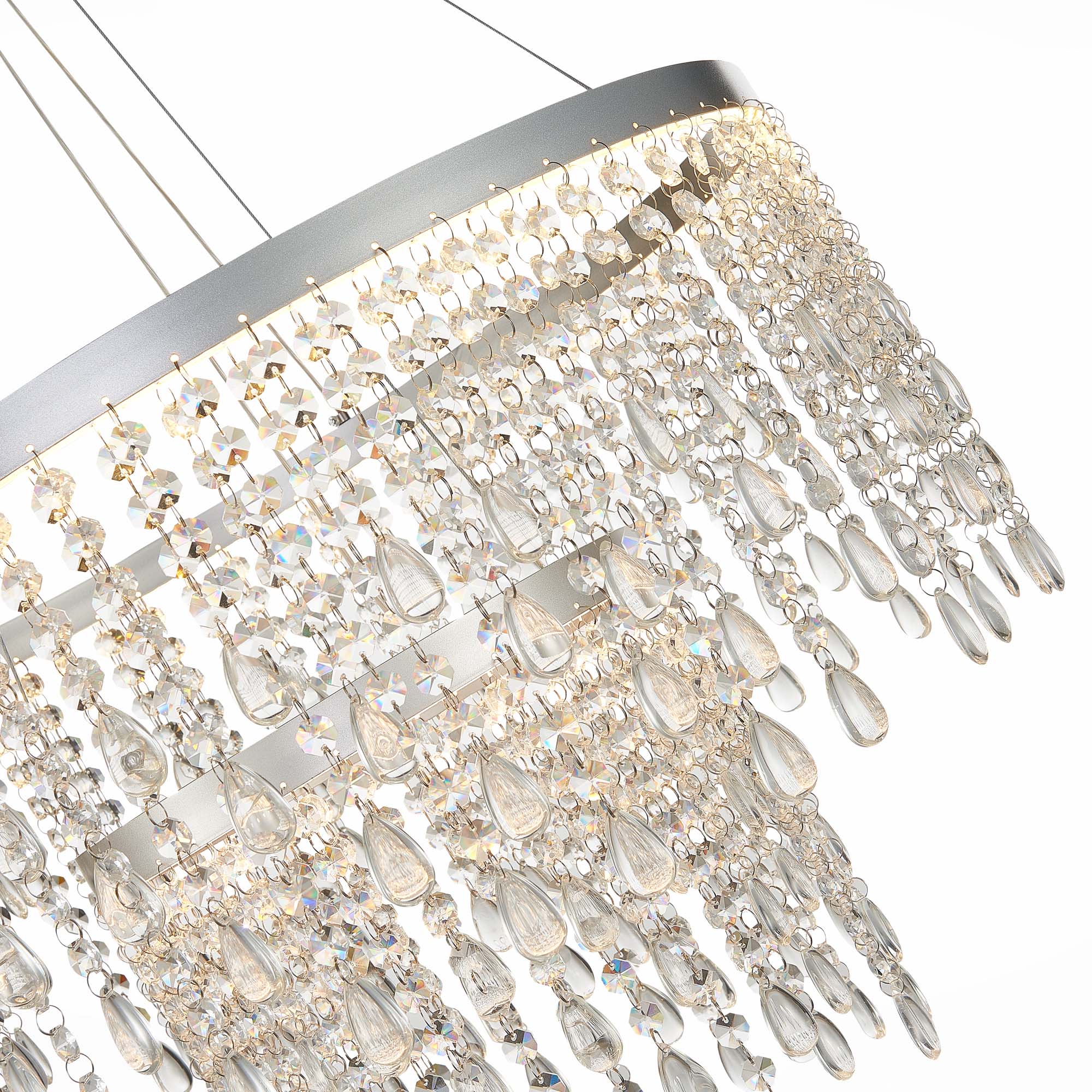 SL6201.103.55 Люстра подвесная ST-Luce Серебристый/Прозрачный LED 1*55W 3000K/4000K/6000K ВЕГА