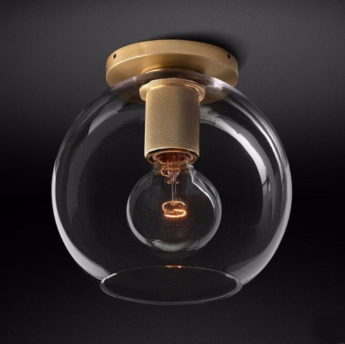 Потолочный Светильник Rh Utilitaire Globe Shade Flushmount Brass от Imperiumloft 123675-22
