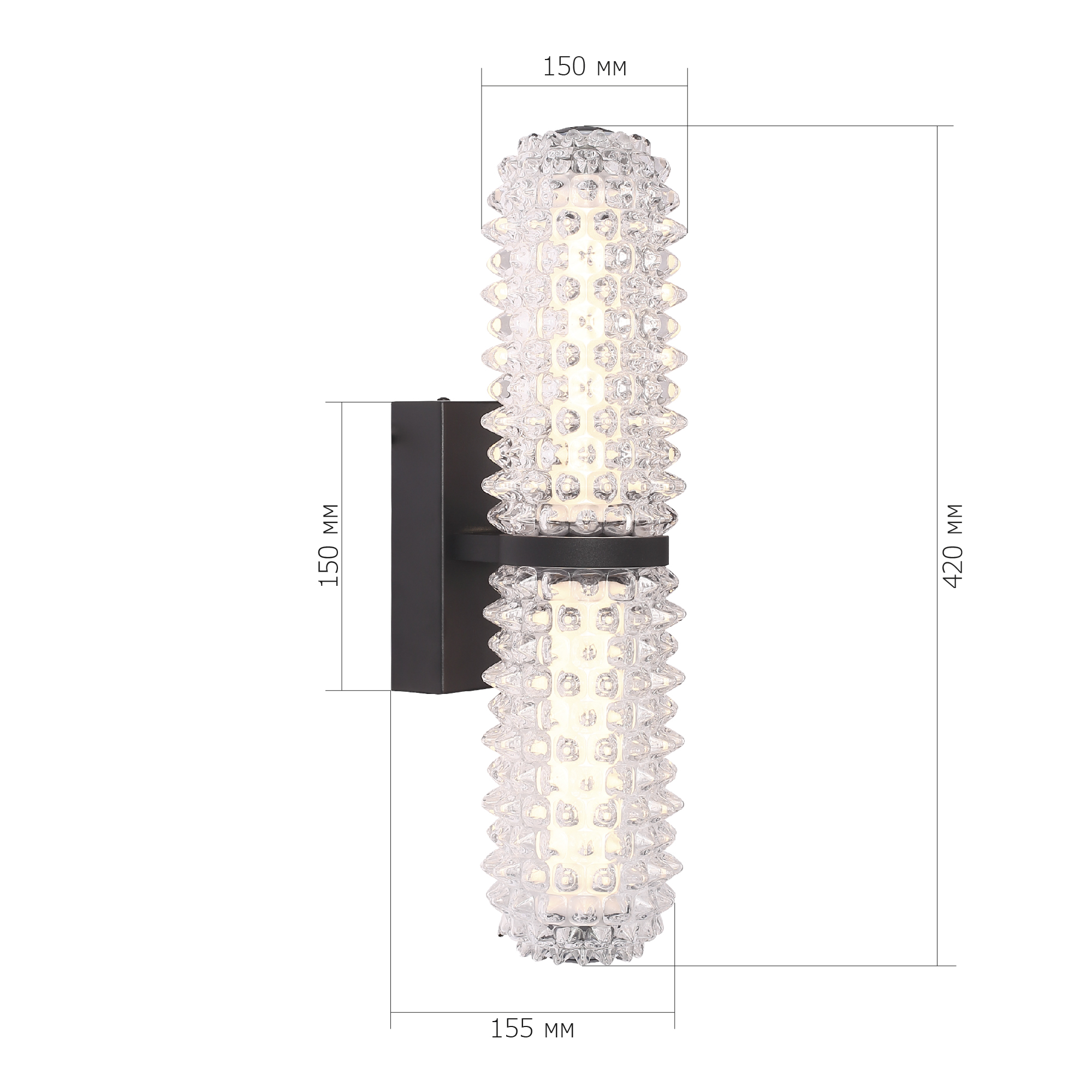 SL6144.401.01 Светильник настенный ST-Luce черный/прозрачный LED 1*11W 4000K SAGUARO