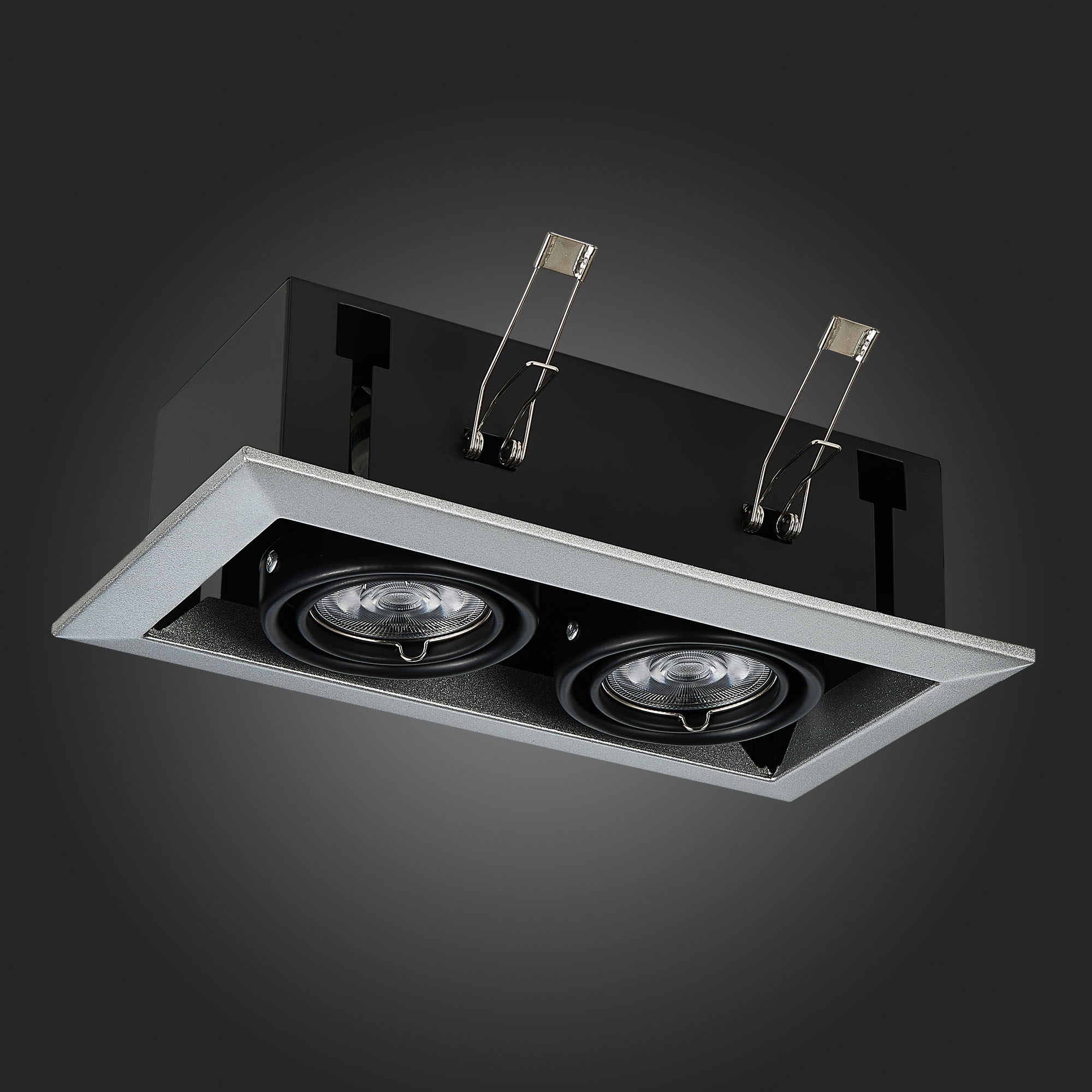 ST250.148.02 Св-к встр. Черный GU10 2*50W  L245xW126xH70 220V Без ламп Встраиваемые светильники
