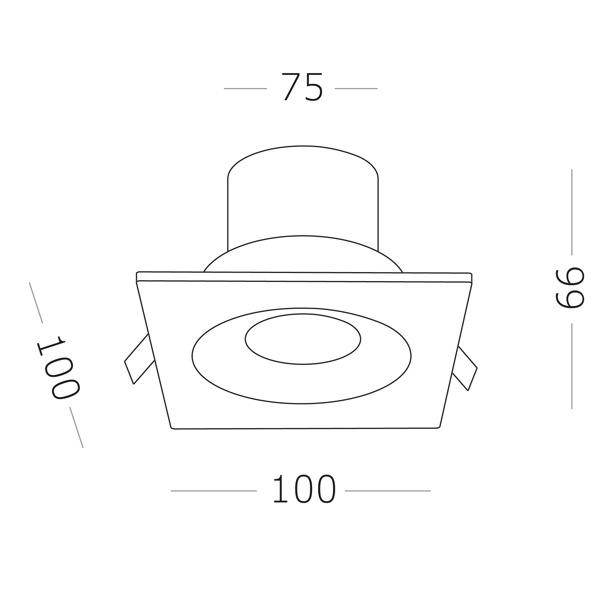 ST259.548.10 Св-к встр. Белый LED 1*10W 4000K 700Lm Ra>90 60° IP44 L100xW100xH40 85-265V Встраиваемые светильники